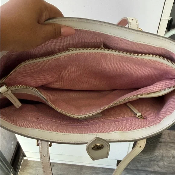 Dooney & Bourke Red Tote with Cream Accents - Picture 6 of 7